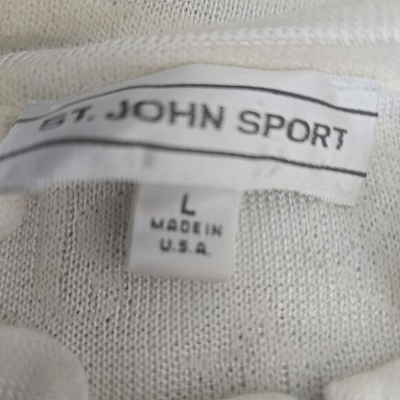 ST. JOHN SPORT COLLECTION SJ logo novelty knit jacket size large - Picture 3 of 9